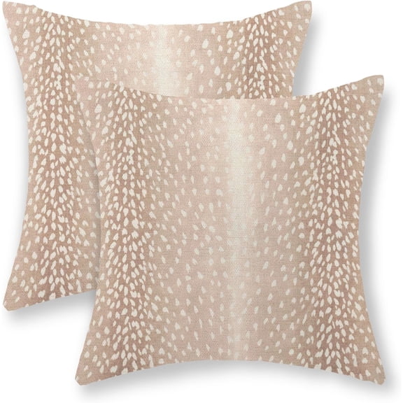 Antelope Print Pillow Covers 18x18 Inches Pack of 2,Pink Animal Skin Print Throw Pillow Covers Boho Modern Abstract Decorative Pillowcase Farmhouse Cushion Cover for Couch Sofa Outdoor Decor