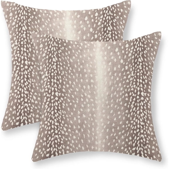 Antelope Print Pillow Covers 20x20 Inches Pack of 2,Brown Animal Skin Print Throw Pillow Covers Boho Modern Abstract Decorative Pillowcase Farmhouse Cushion Cover for Couch Sofa Outdoor Decor