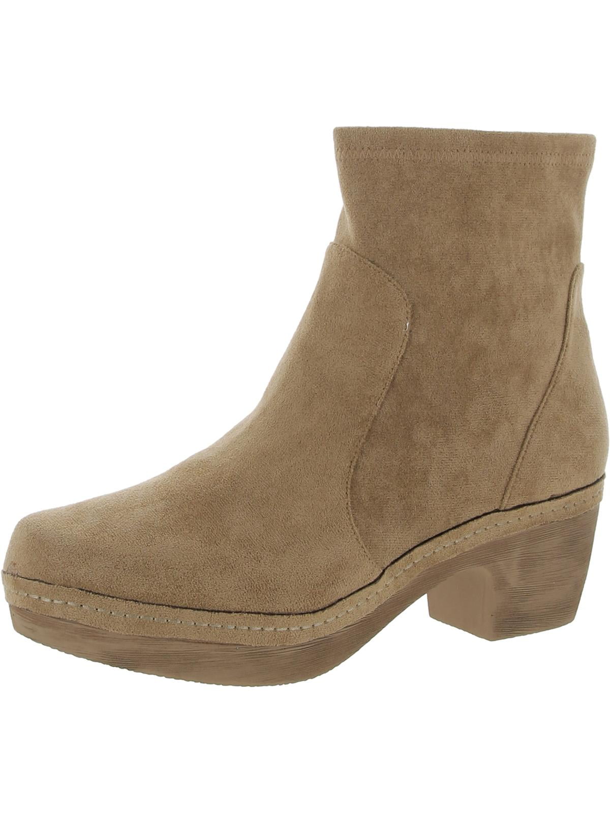 suede block heel booties