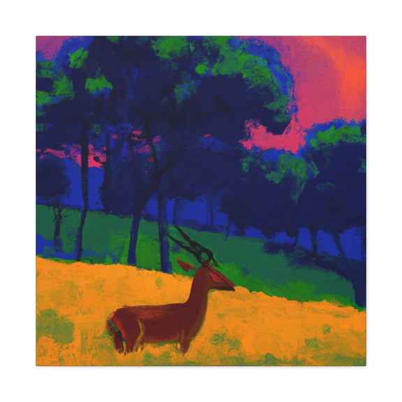 Antelope in Moonlight - Canvas