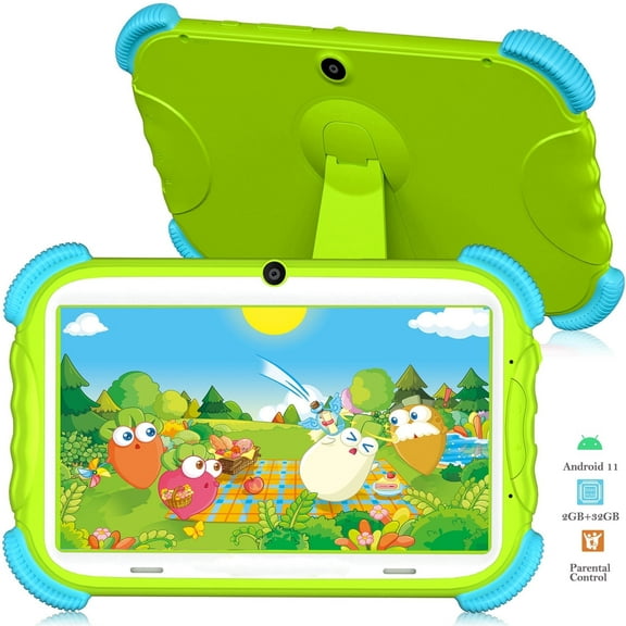 Antemper 7 inch Kids Tablet,Android Tablets,Tablets for Kids, Kids Learning Tablet,32GB ROM, Quad-Core Tablets, IPS HD Touch Screen, Parental Control Pre-Installed Free Education Apps,Green