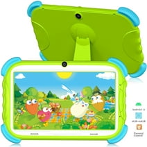 Antemper 7 inch Android 11 Kids Tablets,Tablets for Kids, Kids Learning Tablet,32GB ROM, Quad-Core Tablets, IPS HD Touch Screen, Parental Control Pre-Installed Free Education Apps,Green