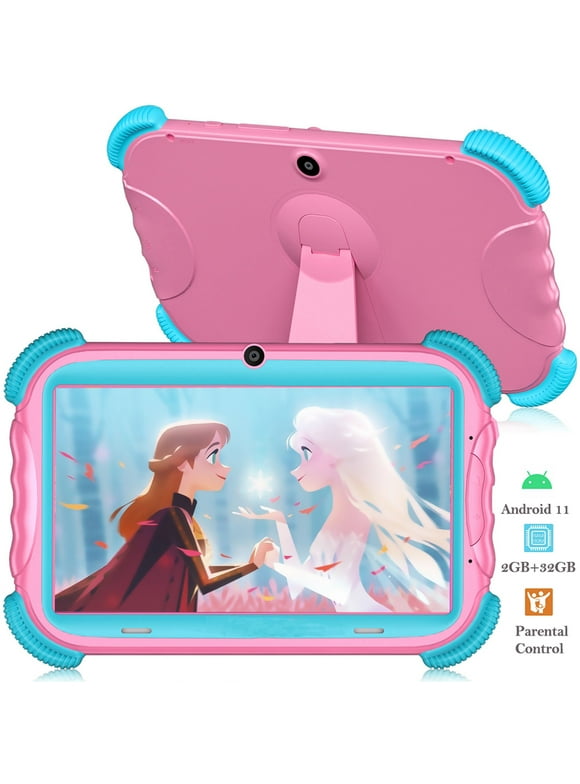 Antemper 7 inch Kids Tablet,Kids Learning Tablet,Android 11 Bluetooth Wifi,Quad Core Processor,32GB ROM,HD IPS Screen,for Kids Parental Control Pre-Installed Free Education Apps,Pink