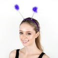 thumbnail image 1 of Antenna Costume Feather Headband - Lilac Ladybug Robot Space Alien Accessories, 1 of 5