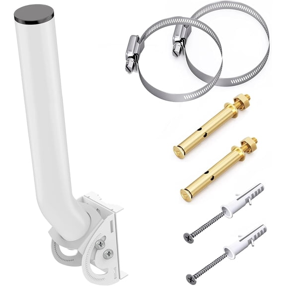 Antenna Mount for Wireless Bridge, 1-Pack 11 in Dual Screw Locking J Pole Mounting Bracket for Wall or Pole, 160 Angle Adjustable, 1.38 in OD, for Outdoor Point to Point AP Access Point CPE Repeater