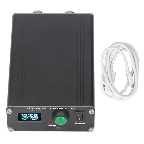 Antenna Tuner ATU 100 1.8 to 55MHz 0.96IN Firmware Programmed with Housing Assembled Machine with USB Cable for Radio Equipment