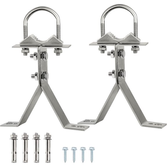 Antenna Wall Mount 6 Inch Heavy-Duty Stand Off Wall Mast Mount Windproof Mounting Bracket for TV Mast (2- + 2-)