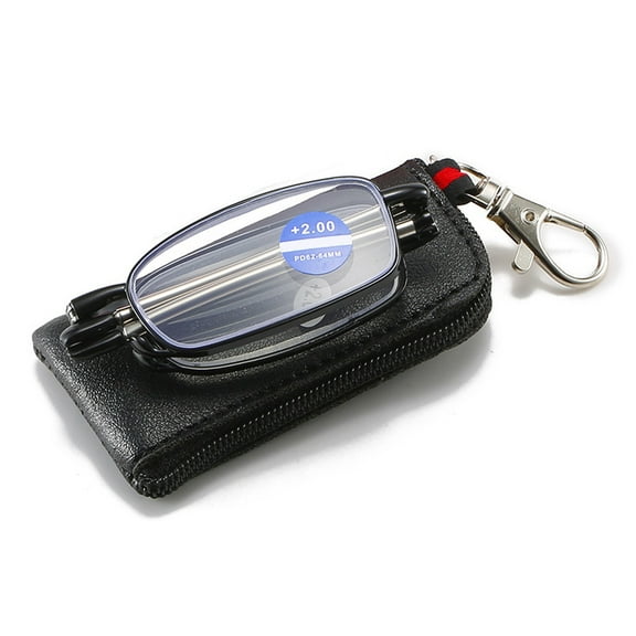 Antenna anti-blue light reading glasses men's and women's telescopic glasses leg folding portable glasses elderly reading glasses with zipper bag