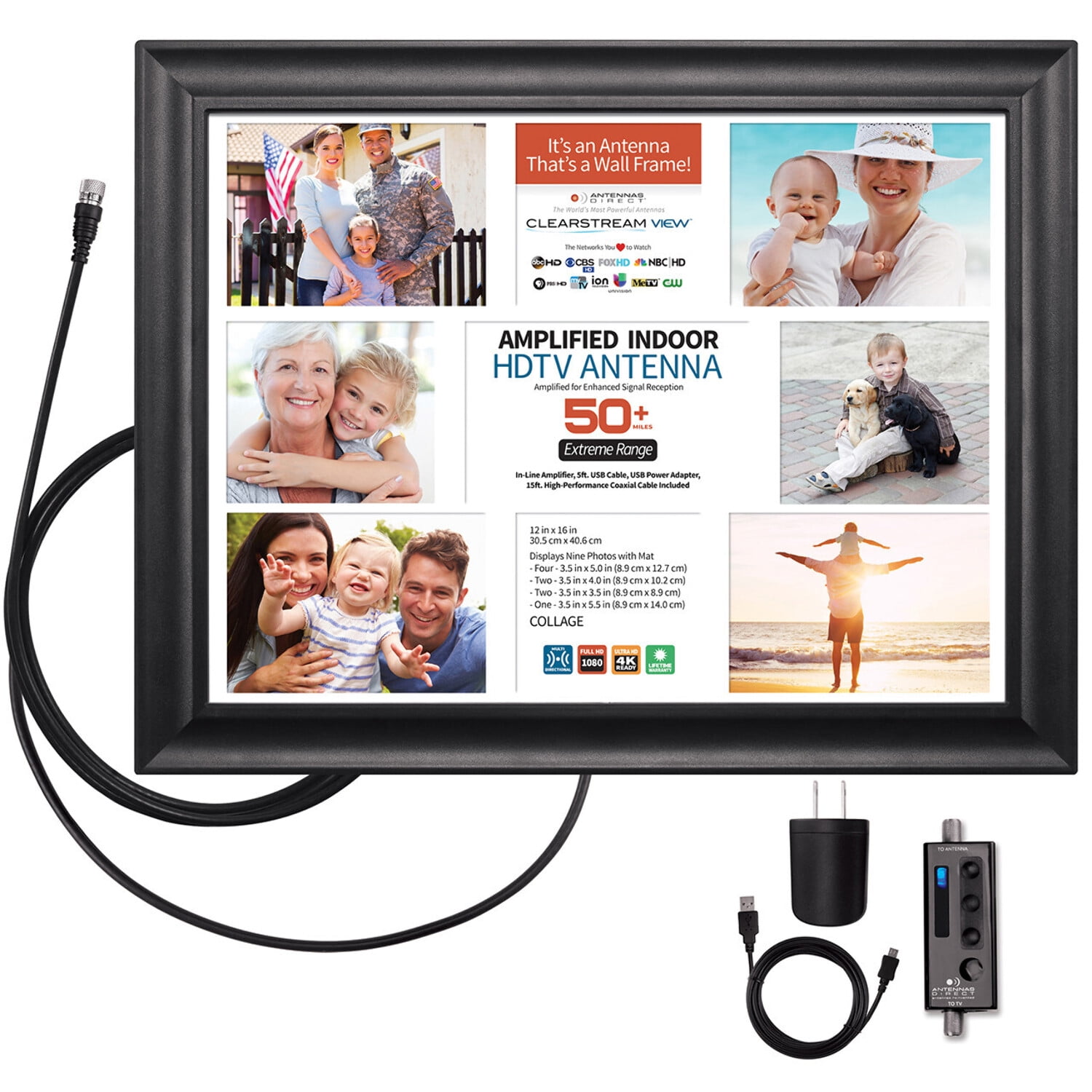 Antennas Direct ClearStream VIEW Wall Frame Amplified Indoor HDTV