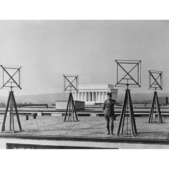 Antennas On The Roof Of The U.S. Army Radio Station In Washington D.C. 1924. History (36 x 24)
