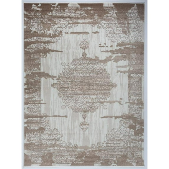 Antep Rugs Zeugma Collection 288 Vintage Area Rug Cream 5'3" X 7'