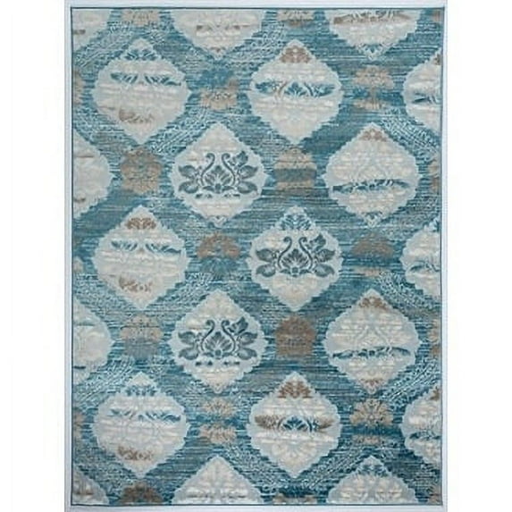 Antep Rugs Zeugma Collection 294 Vintage Area Rug Blue Beige 7'10" X 10'
