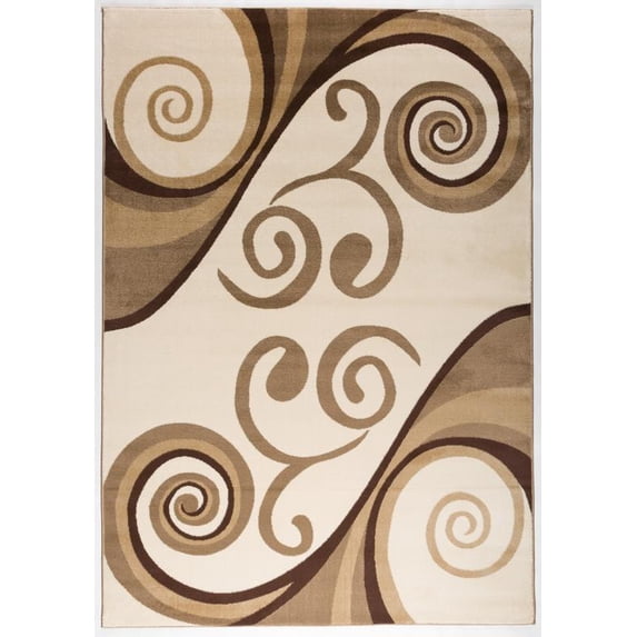 Antep Rugs Zeugma Collection Passaic Floral Area Rug CREAM/BEIGE 5'3" X 7'