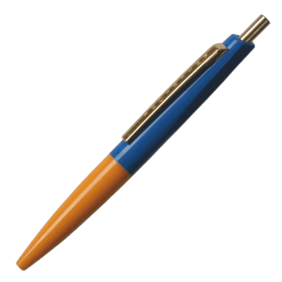 Anterique Oil-Based Mini Ballpoint Pens [4-Inch Length / Ultra-Low Viscosity]: 4 in. (Danube Blue & Pure Orange) extra fine / 0.5mm ball