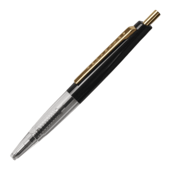 Anterique Oil-Based Mini Ballpoint Pens [4-Inch Length / Ultra-Low Viscosity]: 4 in. (Pitch Black & Crystal Clear) extra fine / 0.5mm ball