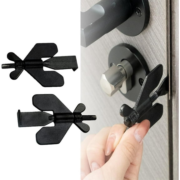 Anterlock, Anterlock - Premium Door Lock, Adjustable Door Lock, for Travel, Apartments, Hotels, Dorms, Portable Door Lock for Travel Hotel Safety (2, Black)