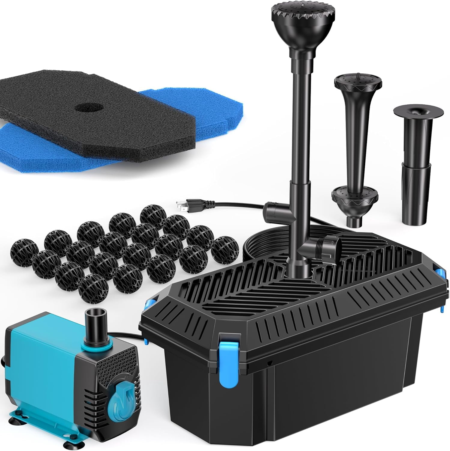Antfraer Pond Filter with Pump Kits, Pond Filters for Outdoor Ponds ...