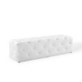 thumbnail image 1 of Modway Amour 60" Tufted Button Entryway Faux Leather Bench in White, 1 of 7