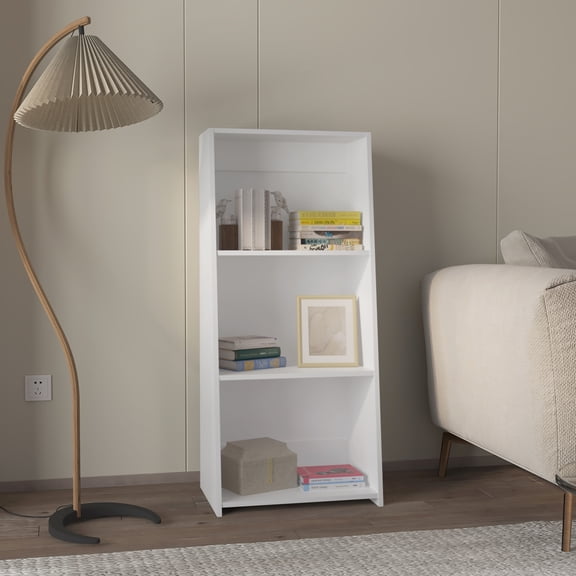 Anthem Bookcase In White With 3 Shelves - Spacious, Scratch-, Easy To Clean Up Three Shelf Clean, Spacious Storage
