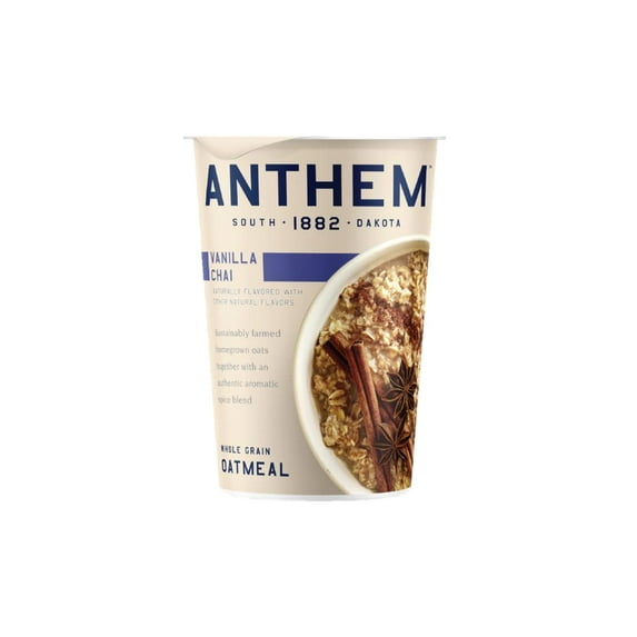 Anthem Oatmeal Cup Whole Grain Vanilla Chai 3.25 oz (Pack Of 18)