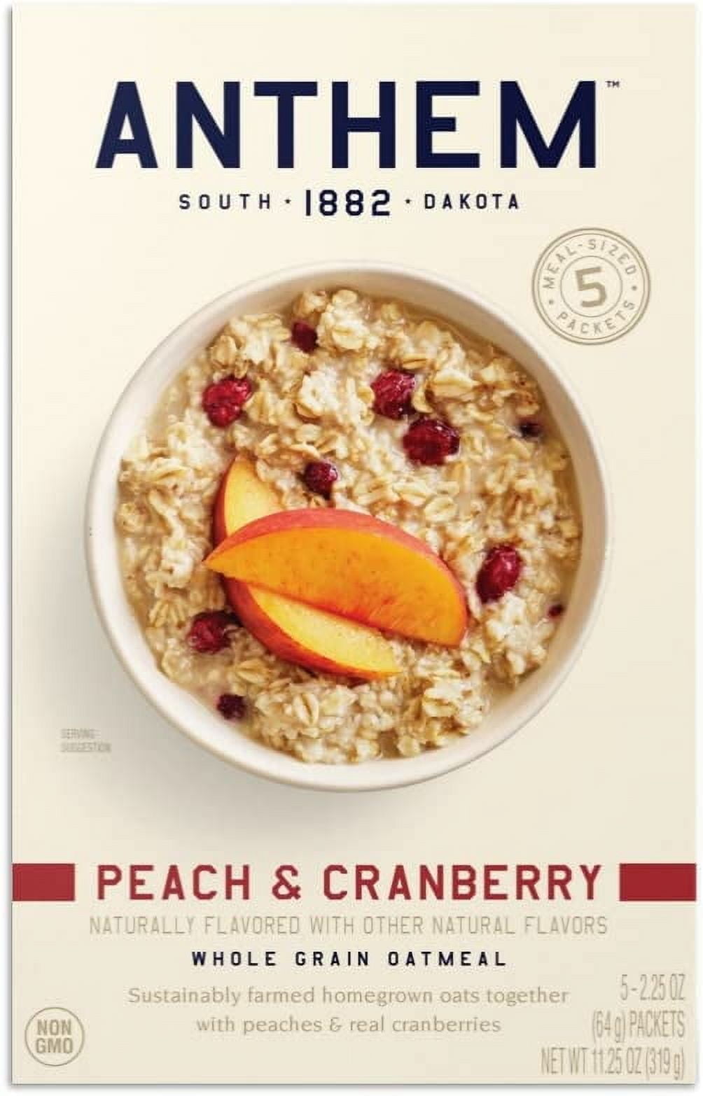 Anthem Peach & Cranberry Oatmeal Delicious Whole Grain Oats for a