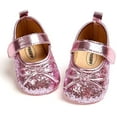 thumbnail image 1 of Antheron Baby Girls Mary Jane Flats Soft Sole Infant Moccasins Floral Sparkly Toddler Princess Dress Shoes, 1 of 6