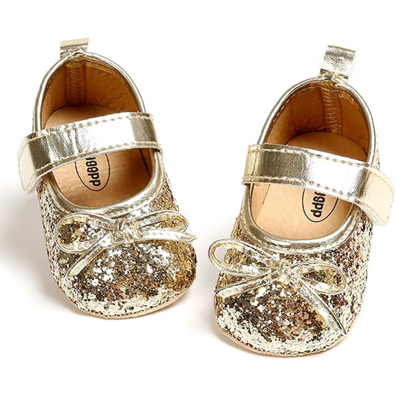 Antheron Baby Girls Mary Jane Flats Soft Sole Infant Moccasins Floral Sparkly Toddler Princess Dress Shoes