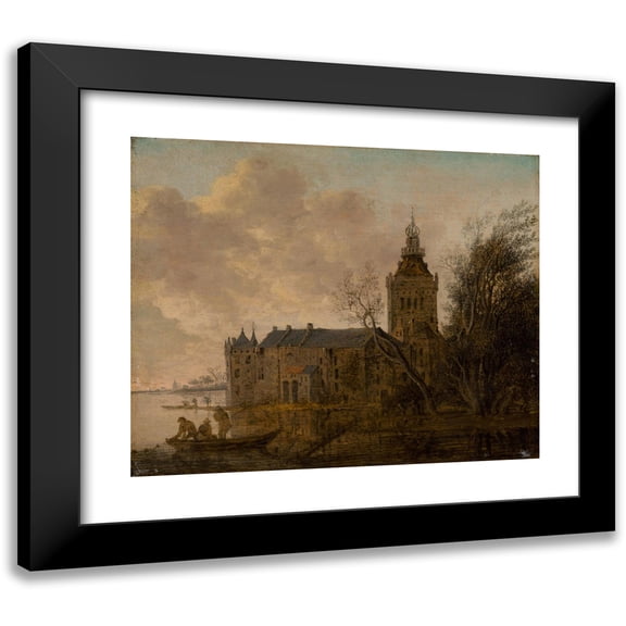 Anthonie Jansz. van der Croos 23x20 Black Modern Framed Museum Art Print Titled - Chateau Montfort (1653)