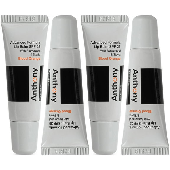 Anthony 25 SPF Lip Balm with Sunscreen for Lips  Contains Green Tea Extract, Shea Butter & Vitamin E  Moisturizing Repair Care Treatment for Chapped & Dry Lips 4-Pack