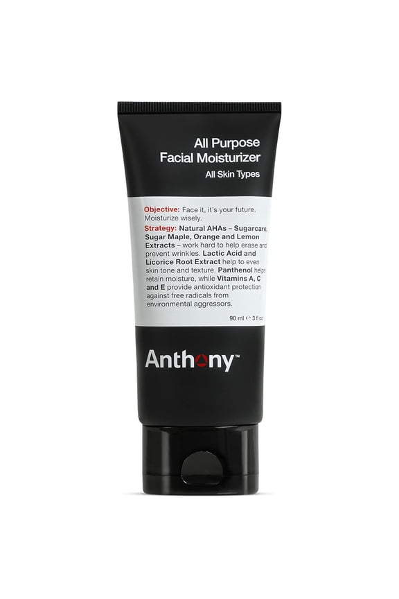 All-Purpose Men’s Facial Moisturizer Hydrating Facial Lotion for Dry Skin, Black, 3 fl oz