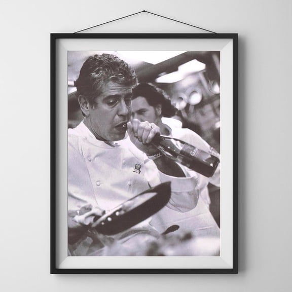 Anthony Bourdain Print, Photography Print, Chef Cooking Poster, Kitchen Wall Decor, Black and White Wall Art, Museum Quality Photo Art Print, Unframed Paper Poster 8x10in