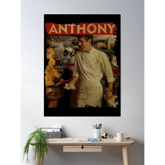 Anthony Bourdain - Retro Style 1 Poster Wall Art, Modern Wall Decor For Living Room Bedroom, 16x24 UNFRAMED