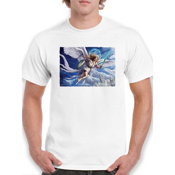 Anthony Chirstou Mens Graphic Tee - Archangel Charge - Regular Fit 100% Cotton
