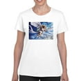 thumbnail image 1 of Anthony Chirstou Womens Graphic Tee - Archangel Charge - Regular Fit 100% Cotton, 1 of 4