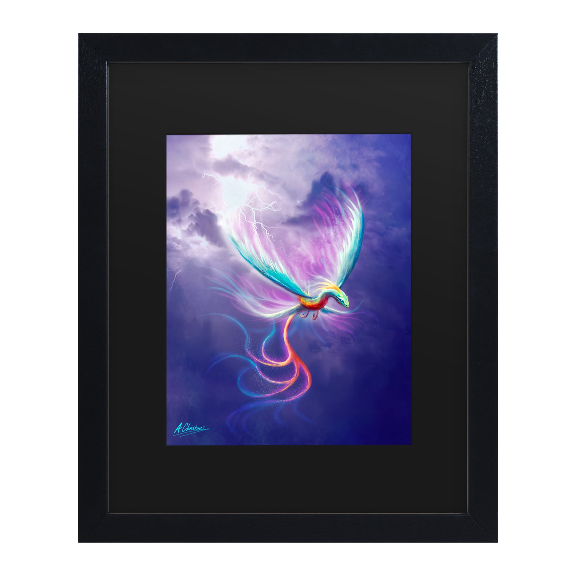 Anthony Christou 'Dragon Bird' Matted Framed Art