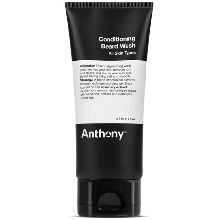 Anthony Conditioning Beard Wash with Botanical Extracts and Coconut Oil for Softer Beard Hair, 6 fl oz