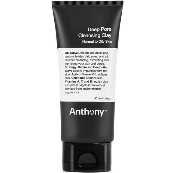 Anthony Deep Cleansing Clay Mask with Bentonite and Kaolin Clay Infused with Calendula, 3 fl oz