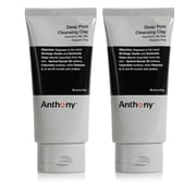 Anthony Deep Pore Cleansing Clay, 3 Fl Oz, Contains Kaolin and Bentonite Clays, Apricot Oil, Calendula, Vitamins A, C, and E, Removes Dirt, Sweat, and Oil While Deep Cleansing Pack of 2