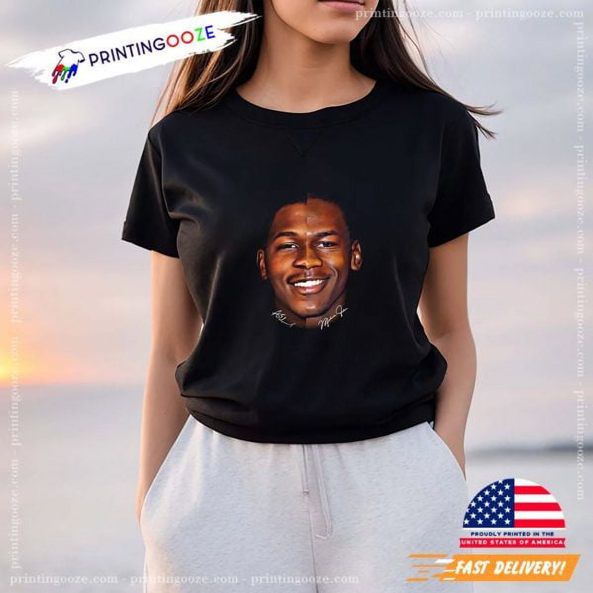 Anthony Edwards Michael Jordan Timberwolves Design Graphic Tshirt