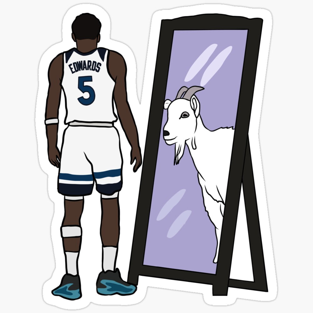 Anthony Edwards Mirror Goat Sticker Phone Decal Water Bottle Stickers ...
