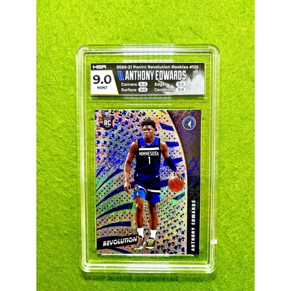 Anthony Edwards SILVER PRIZM HGA 9 ROOKIE CARD 2020-21 Panini Revolution WOLVES