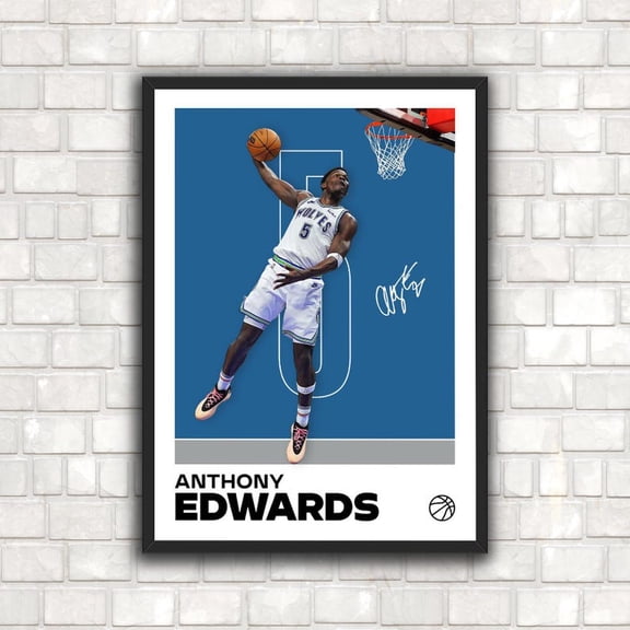 Anthony Highlight Wall Art Poster Edwards Timberwolves Power Dunk Basketball Decor Size 24x36 Unframed Poster