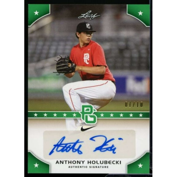 Anthony Holubecki Rookie Card 2015 Leaf Perfect Game Autographs Green #PGAH1