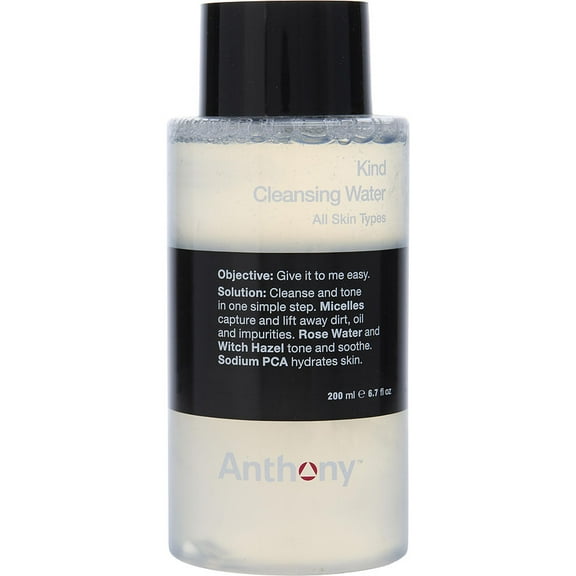 Anthony Kind Cleansing Water 6.7 Fl Oz, Contains Rose Water and Witch Hazel to Tone and Soothe, Sodium PCA to Hydrate The Skin, and Micelles Removes Excess Oil and Impurities