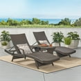 thumbnail image 1 of Anthony Outdoor 3 Piece Wicker Armed Chaise Lounge Set with Lounge Table, Multibrown, 1 of 7