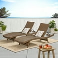 thumbnail image 1 of Anthony Outdoor Wicker Armless Chaise Lounge, Set of 2, Mixed Mocha, 1 of 8