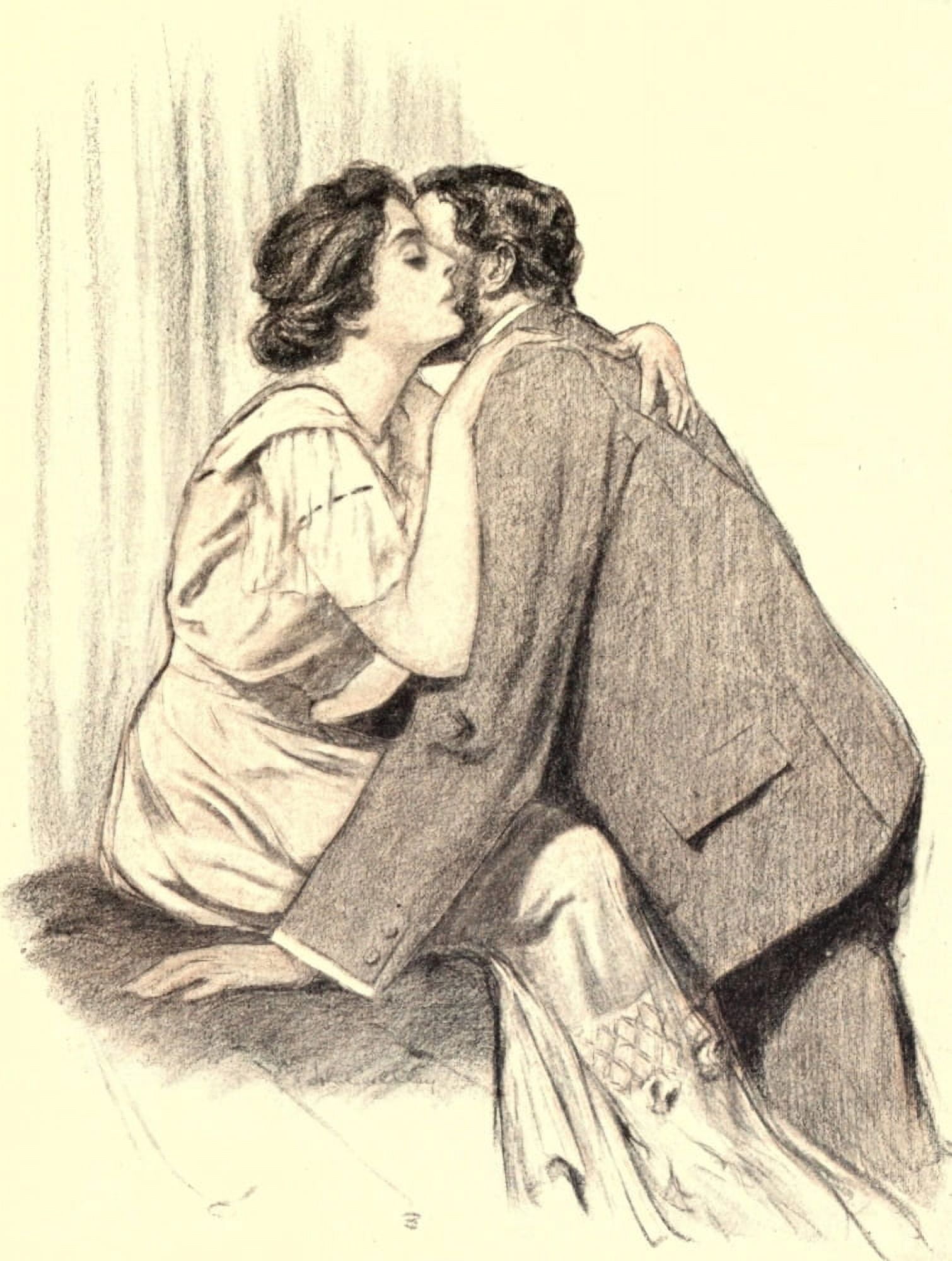 Anthony Overman c1904 Couple embracing Canvas Art - John Cecil Clay (24 x 36)
