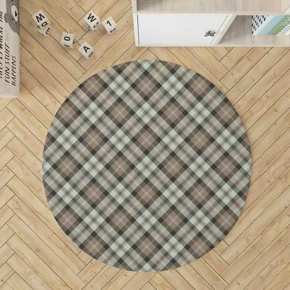 Anthony Plaid Taupe Kids Play Mat