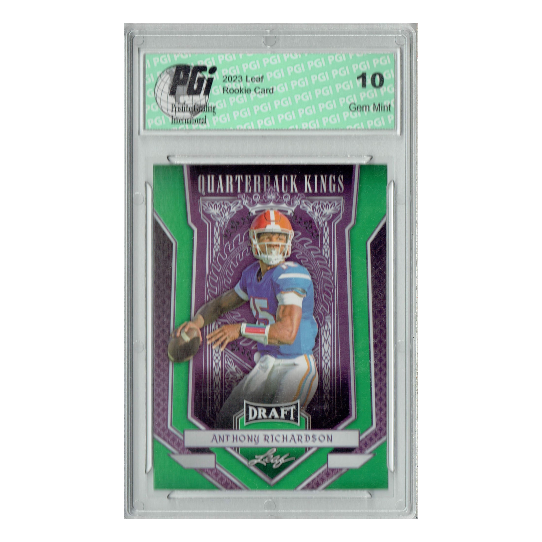 Anthony Richardson 2023 Leaf Football #88 Green QB Kings Rookie Card PGI 10
