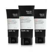 Anthony Shave Gel for Men with Sensitive Skin   Non-Foaming, Soothing Shaving Cream   Aloe Vera Beads Hydrate for Soft Face   6 Fl Oz 3 Pack
